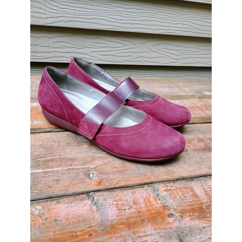 Dansko Kendra Wine Suede Mary Janes Shoes sz 40 Leather Ballet Core US 9.5